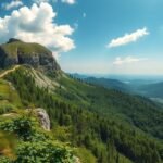 Túrázók a Medvednica hegyén, lélegzetelállító panorámával Zágráb felett.