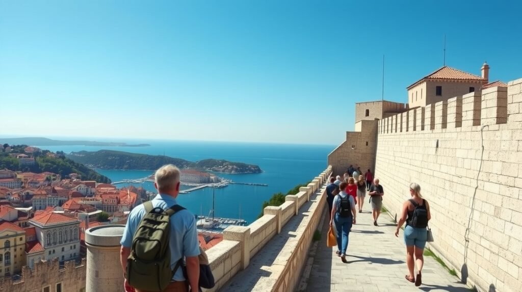 Séta a zárai városfalakon csodás kilátással az Adriára