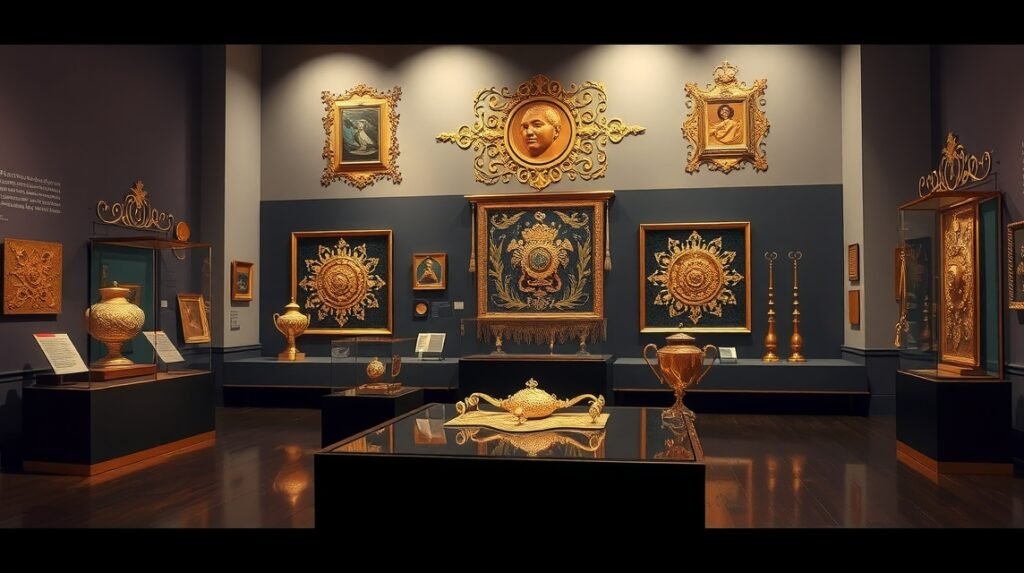 Zára aranya és ezüstje kiállítás művészeti tárgyai a múzeumban