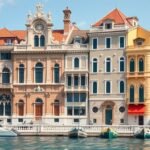 Zára velencei stílusú épületei a vízparton