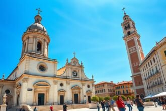 A Szent Domnius-székesegyház és harangtorony Splitben, Horvátországban.