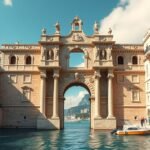 Az Aranykapu (Zlatna vrata) a Diocletianus-palota előtt Splitben