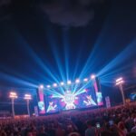 Ultra Europe fesztivál a tengerparton, energikus DJ teljesítmény