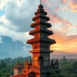 Bali templom esős és száraz évszak kontrasztja