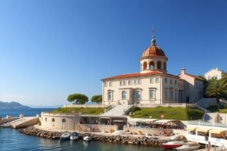 A Marmont-gloriett történelmi épülete Trogirban, Horvátországban.