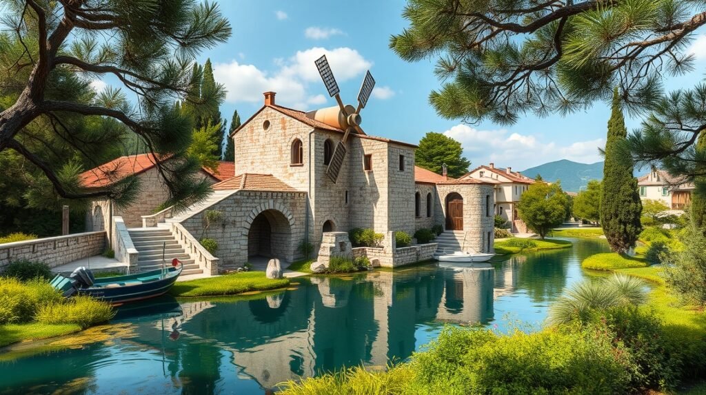 A Trogiri Pantana malom gyönyörű környezete, természetvédelmi terület.