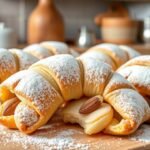 Trogiri rafioli sütemények az asztalon, porcukorral hintázva