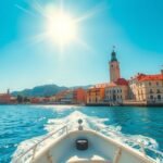 Hajóval Trogir felé, gyönyörű dalmát tengerrel és napfénnyel