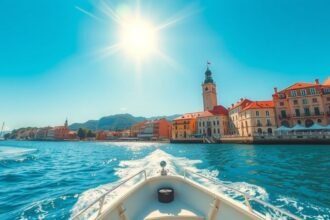 Hajóval Trogir felé, gyönyörű dalmát tengerrel és napfénnyel