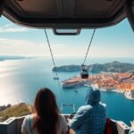 Kilátás a Dubrovnik fölött a Srđ-hegyi libegőről