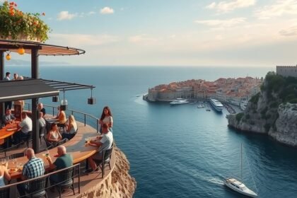 Buža Bar a sziklafalon Dubrovnik csodás kilátással