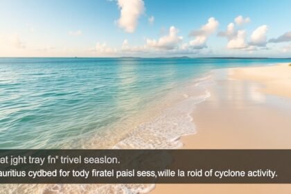 Gyönyörű tengerpart Mauritiuszban, trópusi időjárás