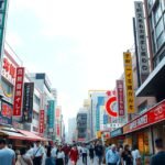 Oszaka Shinsaibashi bevásárlóárkádja gazdag üzletekkel és éttermekkel.