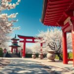 Yasaka szentély és a cseresznyevirágok a Maruyama parkban Kiotóban