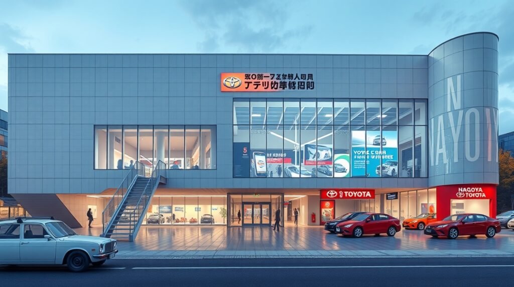 Toyota Ipari és Technológiai Emlékmúzeum épülete Nagoja városában.