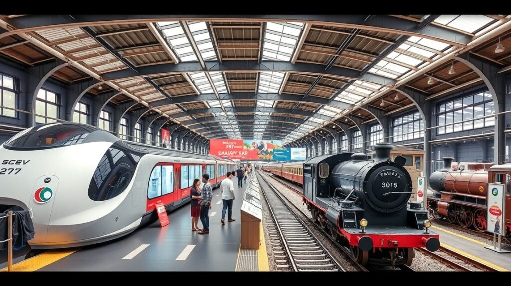 SCMAGLEV és történelmi mozdonyok a Nagoja Vasúti Parkban