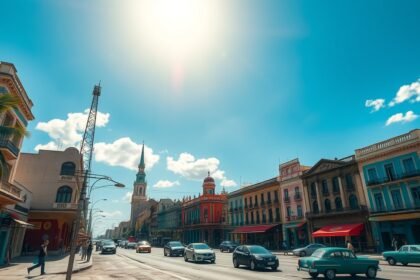 Havanna napos időjárás, turizmus és városi élet