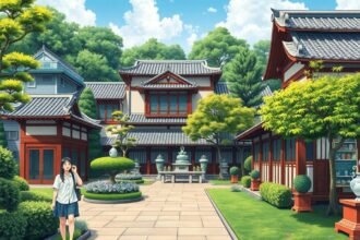 Noritake Kert és porcelánmúzeum Nagoja, Japán gyönyörű tája.