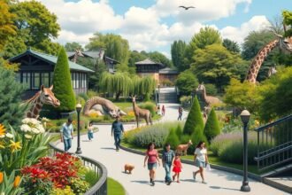 Higashiyama Állatkert és Botanikus Kert zöld oázisa Nagoja városában.