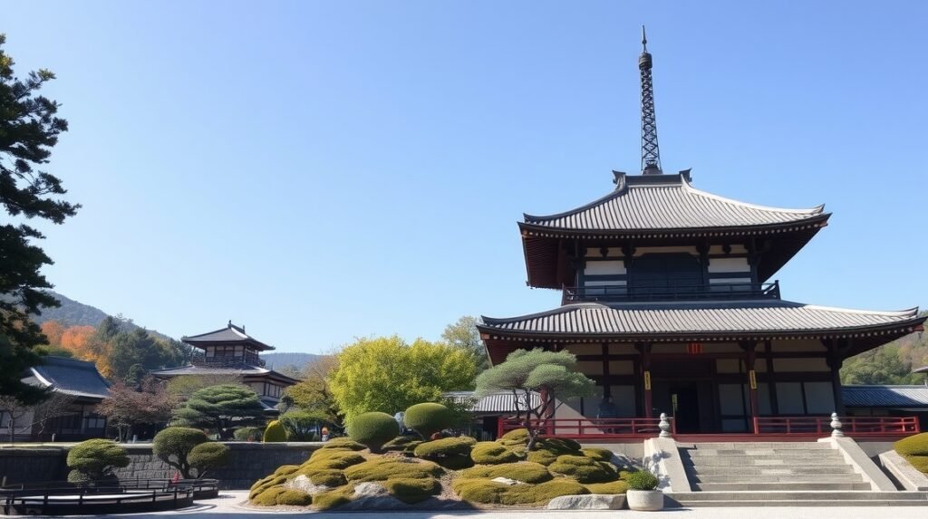 A Kencho-ji zen kolostor épülete Kamakurában, Japánban.