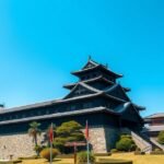 Az Okayama Hollóvár gyönyörű kilátással és tradicionális építészettel.