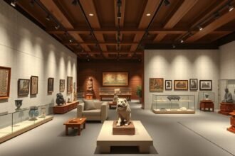 Az Orient Múzeum belső tere gazdag ázsiai művészetgyűjteménnyel.