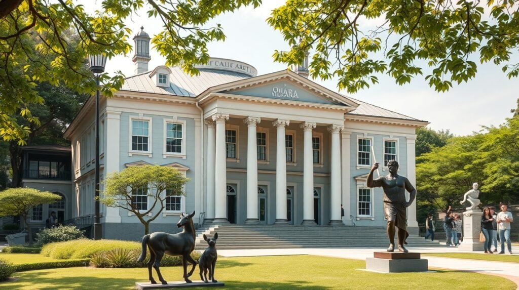 Az Ohara Múzeum épülete Kurashikiben, modern művészeti gyűjteményekkel.