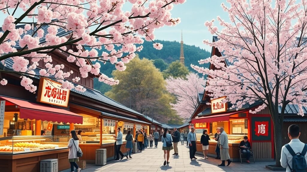 Sakuranobaba Josaien gasztro-falu Kumamoto városában, Japánban.