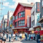 Macujama Okaido bevásárlóárkád izgalmas boltjaival és utcáival.