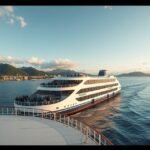 Komphajó Macujama és Hirosima között a tenger fölött.