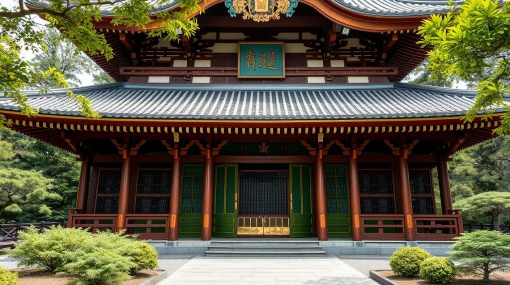 A Zuihoden mauzóleum bejárata Szendában, Japanban