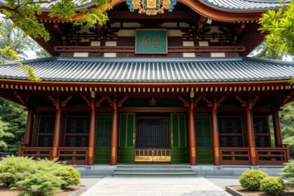 A Zuihoden mauzóleum bejárata Szendában, Japanban