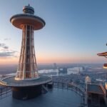 Orizuru Tower kilátóterasz Hirosimában, gyönyörű panorámával