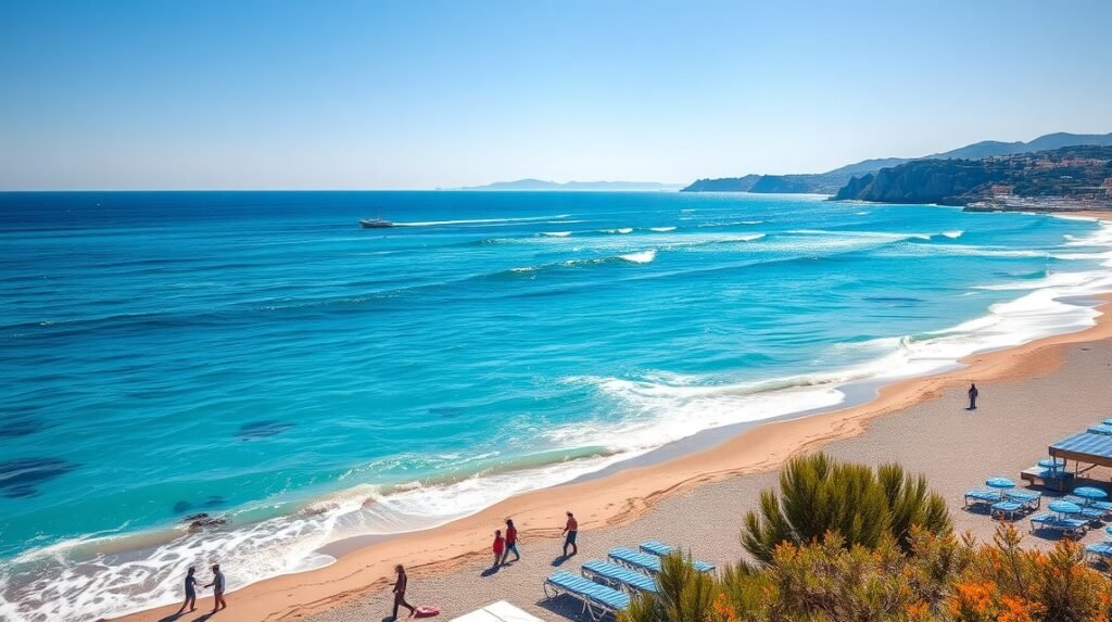 Gyönyörű zakynthosi tengerpart napfényben