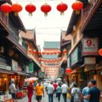 Yaowarat út neonfényei és forgalmas utcája Bangkok Kínai negyedében.