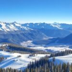 Téli táj a Magas-Tátrában, hóval borított hegyek és fenyőerdők.