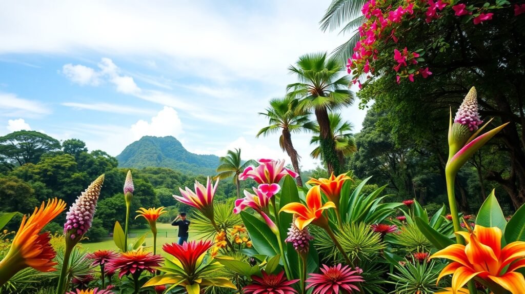 Színes virágok a Nong Nooch Trópusi Kertben Pattayán