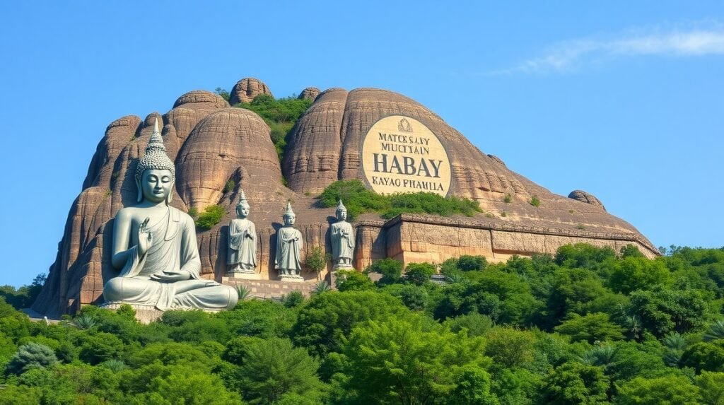 Khao Chi Chan Buddha-hegy lézeres szobor Pattaya közelében