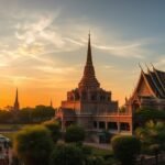 Wat Chaiwatthanaram templom naplementében Ayutthayában