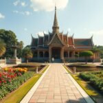 Bang Pa-In Nyári Palota díszes tere és gyönyörű kertjei