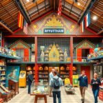 A Million Toy Museum belső területe Ayutthayában számos játékkal.