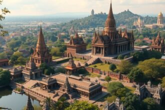 Ayutthaya történelmi pagodák és templomok légifotón