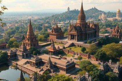 Ayutthaya történelmi pagodák és templomok légifotón