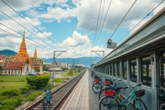 Vonatút Bangkokból Ayutthayába kerékpár bérlés előtt