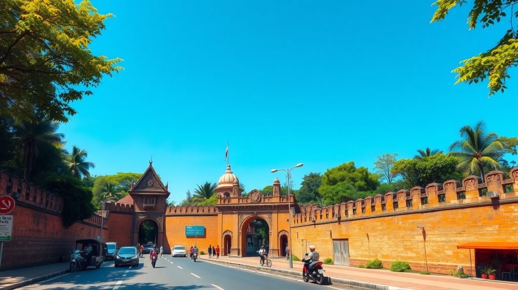 A Tha Phae kapu Chiang Mai városában, az Óváros falai mellett.