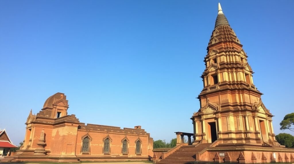 Wat Chedi Luang romos pagodája Chiang Mai-ban
