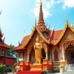 Wat Phra Singh templom Chiang Mai városában, Arany Buddha szoborral.