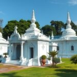 Wat Suan Dok fehér mauzóleumai Chiang Maiban.