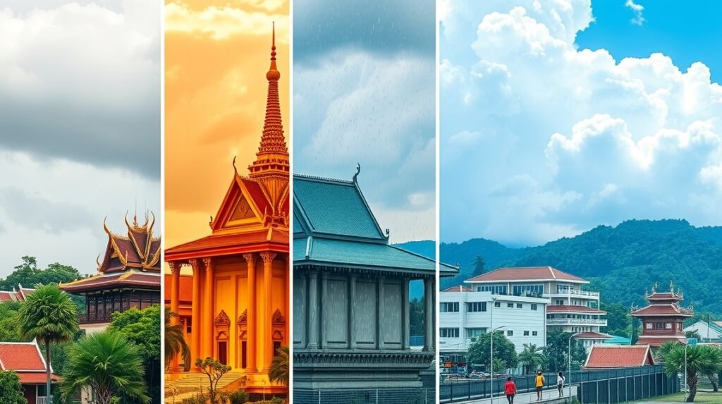 Chiang Mai időjárási változások négy évszakban