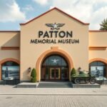 Patton Memorial Múzeum bejárata Plzeňben, Csehországban.